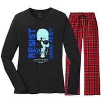 Disobey Politically Incorrect Resist The Great Reset Women's Long Sleeve Flannel Pajama Set 