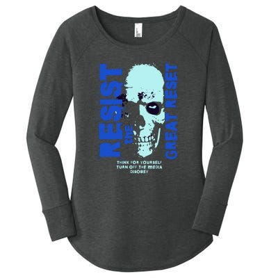 Disobey Politically Incorrect Resist The Great Reset Women's Perfect Tri Tunic Long Sleeve Shirt