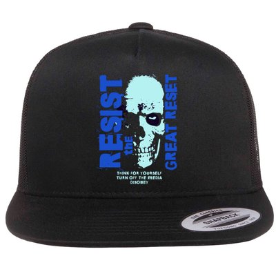 Disobey Politically Incorrect Resist The Great Reset Flat Bill Trucker Hat