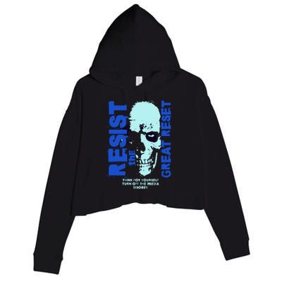 Disobey Politically Incorrect Resist The Great Reset Crop Fleece Hoodie