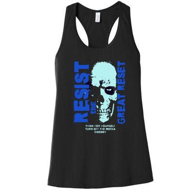 Disobey Politically Incorrect Resist The Great Reset Women's Racerback Tank