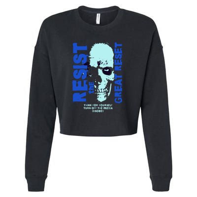 Disobey Politically Incorrect Resist The Great Reset Cropped Pullover Crew