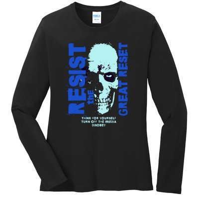 Disobey Politically Incorrect Resist The Great Reset Ladies Long Sleeve Shirt