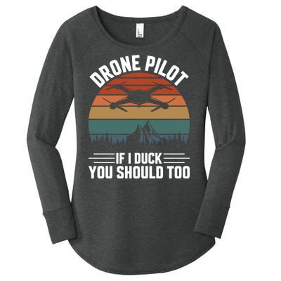 Drone Pilot If I Duck You Should Too Quadcopter Drone Pilot Rc Drones Women's Perfect Tri Tunic Long Sleeve Shirt