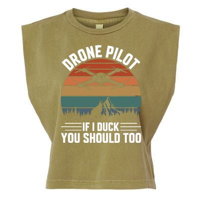 Drone Pilot If I Duck You Should Too Quadcopter Drone Pilot Rc Drones Garment-Dyed Women's Muscle Tee