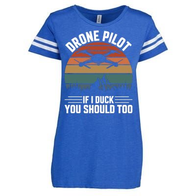 Drone Pilot If I Duck You Should Too Quadcopter Drone Pilot Rc Drones Enza Ladies Jersey Football T-Shirt