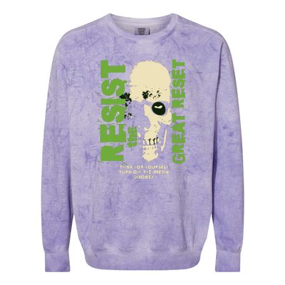 Disobey Politically Incorrect Resist The Great Reset Colorblast Crewneck Sweatshirt