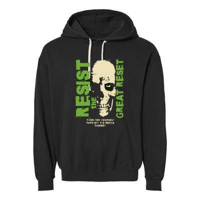 Disobey Politically Incorrect Resist The Great Reset Garment-Dyed Fleece Hoodie