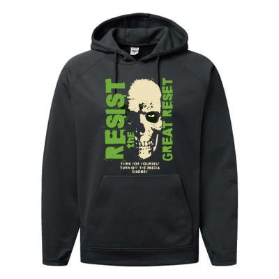 Disobey Politically Incorrect Resist The Great Reset Performance Fleece Hoodie