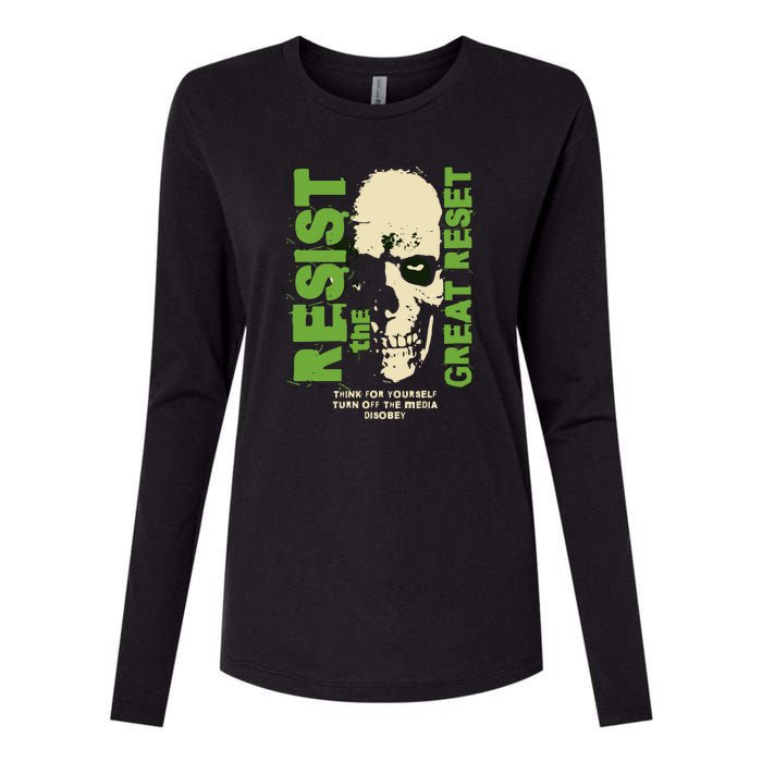 Disobey Politically Incorrect Resist The Great Reset Womens Cotton Relaxed Long Sleeve T-Shirt