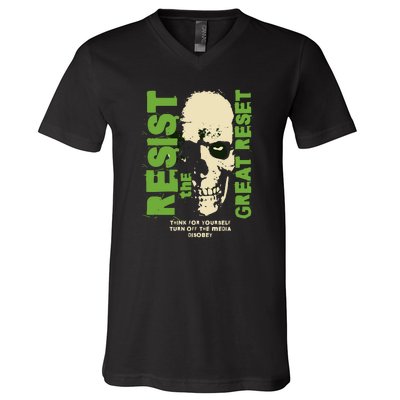 Disobey Politically Incorrect Resist The Great Reset V-Neck T-Shirt