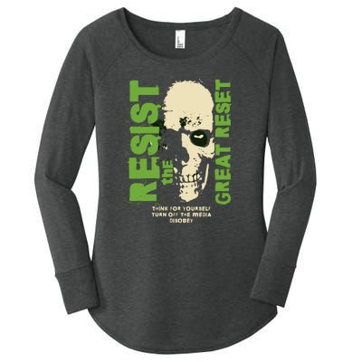 Disobey Politically Incorrect Resist The Great Reset Women's Perfect Tri Tunic Long Sleeve Shirt