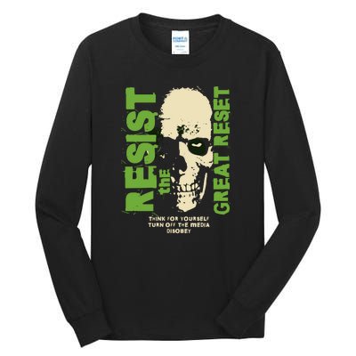 Disobey Politically Incorrect Resist The Great Reset Tall Long Sleeve T-Shirt