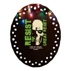 Disobey Politically Incorrect Resist The Great Reset Ceramic Oval Ornament