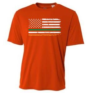 Distressed Patriotic Irish American Flag Gift Cooling Performance Crew T-Shirt