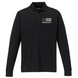 Distressed Patriotic Irish American Flag Gift Performance Long Sleeve Polo