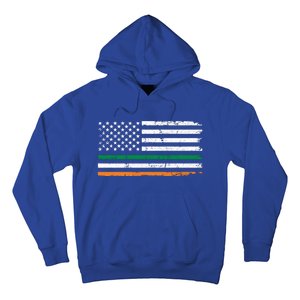 Distressed Patriotic Irish American Flag Gift Hoodie