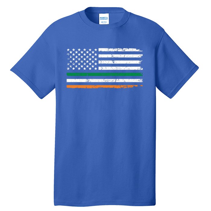 Distressed Patriotic Irish American Flag Gift Tall T-Shirt