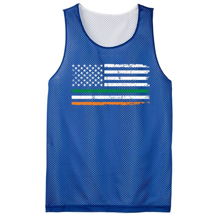 Distressed Patriotic Irish American Flag Gift Mesh Reversible Basketball Jersey Tank