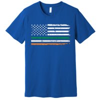 Distressed Patriotic Irish American Flag Gift Premium T-Shirt