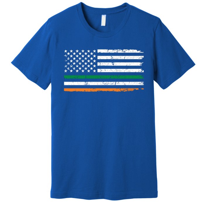 Distressed Patriotic Irish American Flag Gift Premium T-Shirt