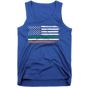 Distressed Patriotic Irish American Flag Gift Tank Top