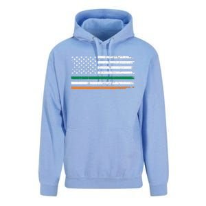 Distressed Patriotic Irish American Flag Gift Unisex Surf Hoodie