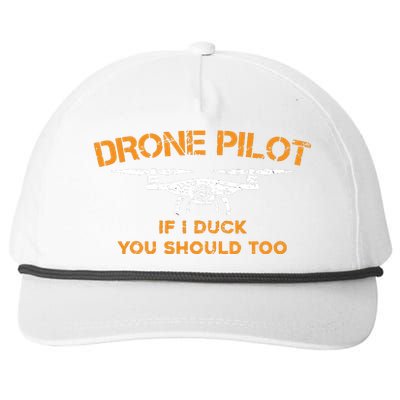 Drone Pilot If I Duck You Should Too Funny RC Quadcopter Snapback Five-Panel Rope Hat