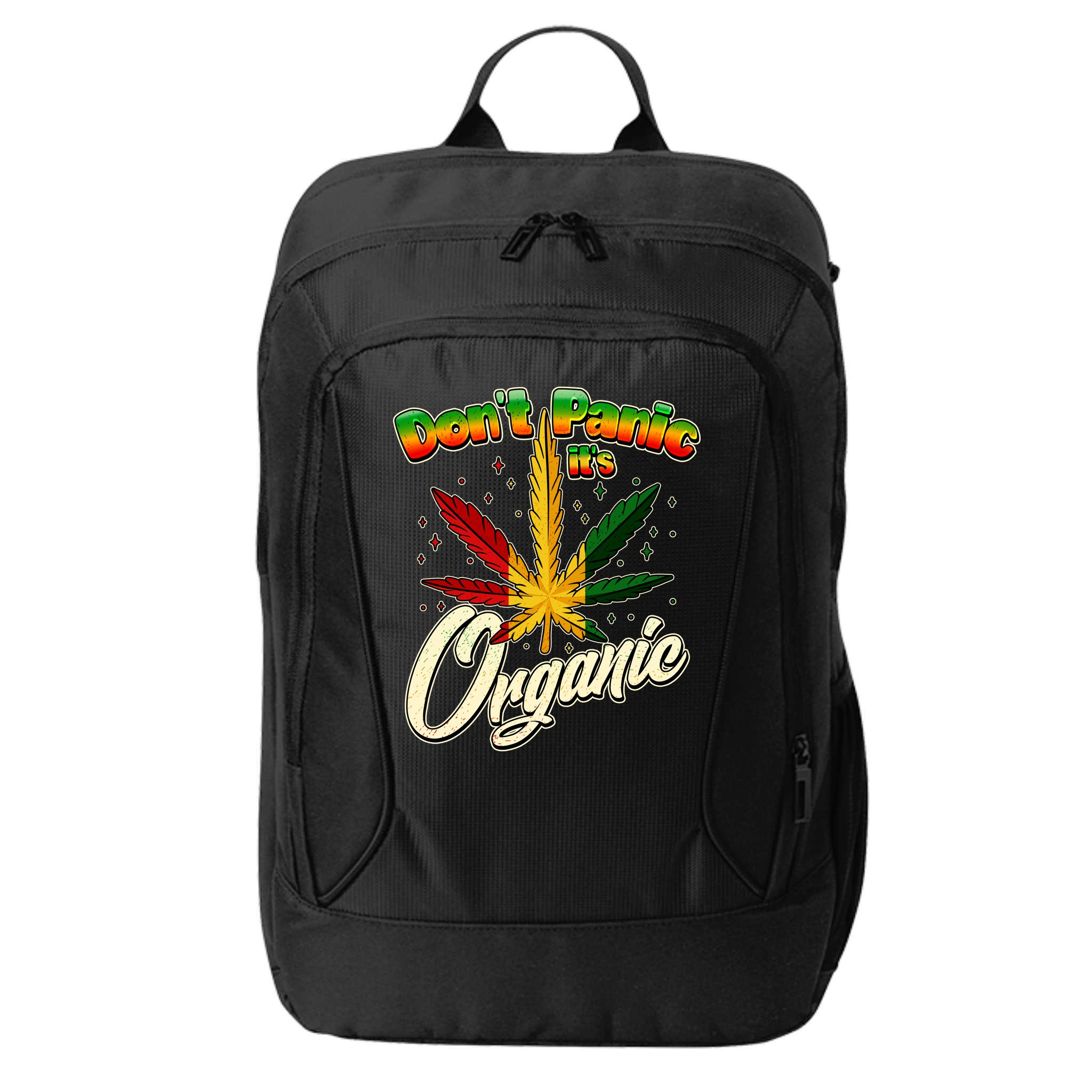 Dont Panic Its Organic Weed Marijuana City Backpack