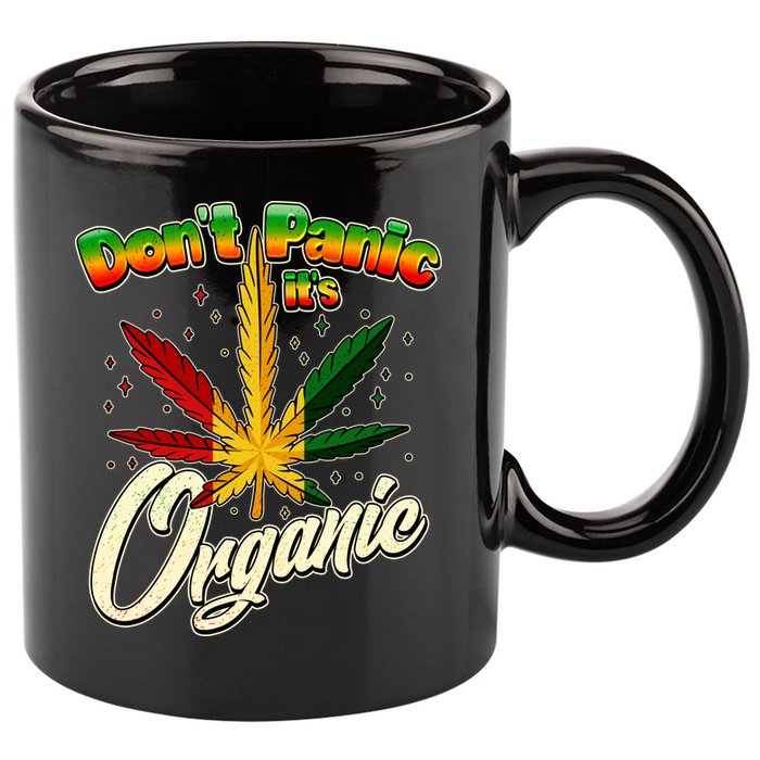 Dont Panic Its Organic Weed Marijuana 11oz C Handle Ceramic Mug