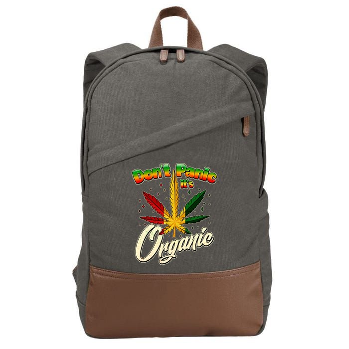 Dont Panic Its Organic Weed Marijuana Cotton Canvas Backpack