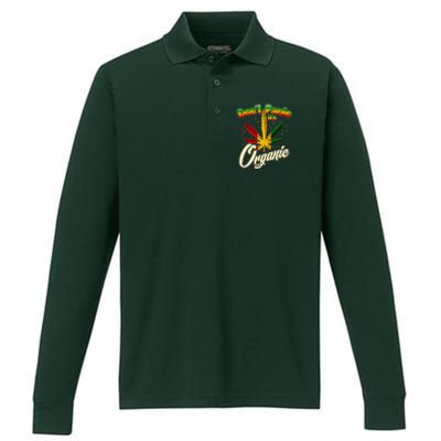 Dont Panic Its Organic Weed Marijuana Performance Long Sleeve Polo