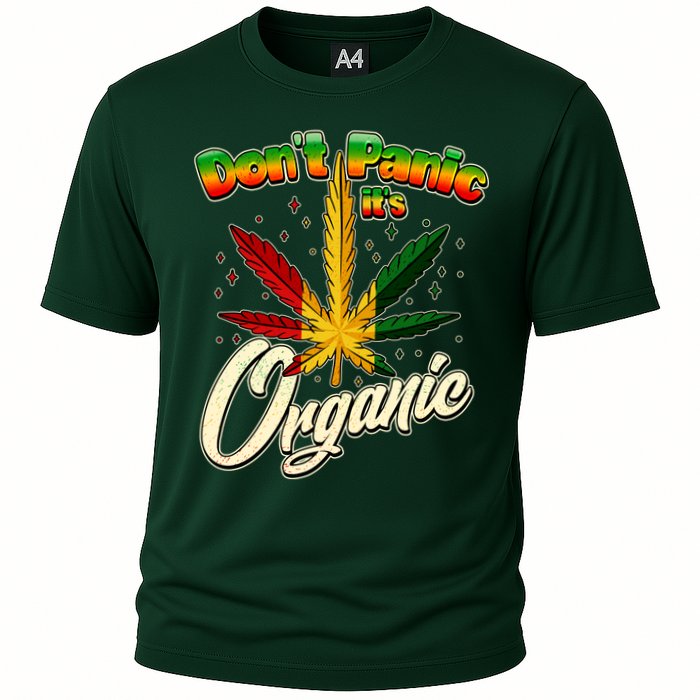 Dont Panic Its Organic Weed Marijuana Cooling Performance Crew T-Shirt