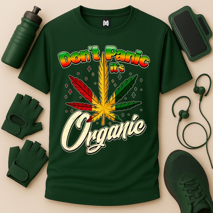 Dont Panic Its Organic Weed Marijuana Cooling Performance Crew T-Shirt