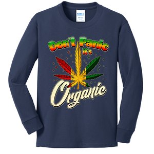 Dont Panic Its Organic Weed Marijuana Kids Long Sleeve Shirt