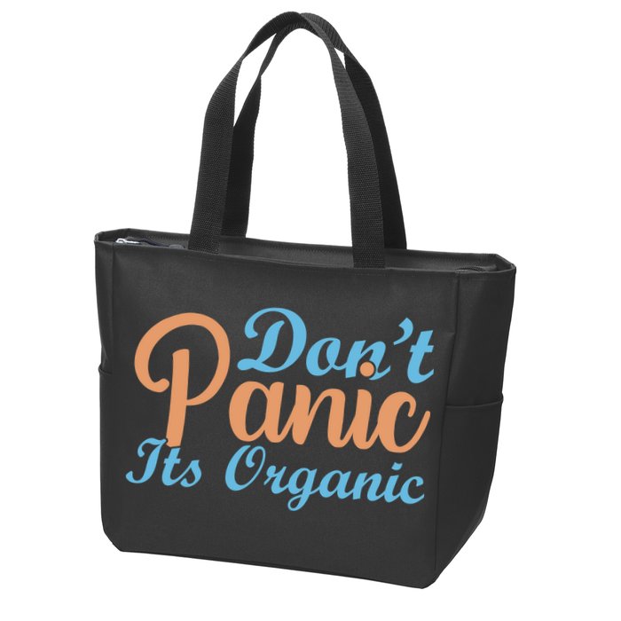 Dont Panic Its Organic Zip Tote Bag