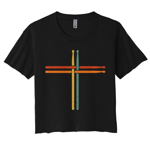 Drumming Percussion Jesus Christian Drummer Drum Stick Crop Top
