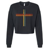 Drumming Percussion Jesus Christian Drummer Drum Stick Cropped Pullover Crew