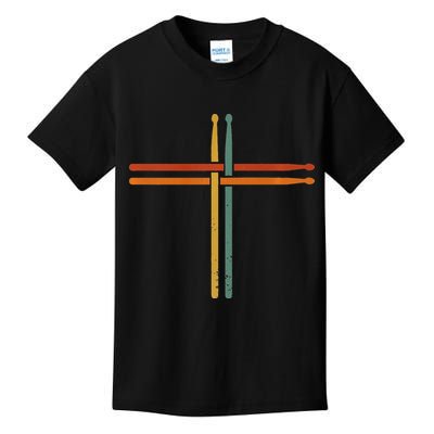 Drumming Percussion Jesus Christian Drummer Drum Stick Kids T-Shirt