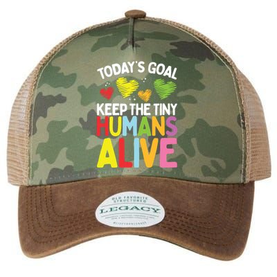 Daycare Provider Keep Tiny Humans Alive Childcare Teacher Legacy Tie Dye Trucker Hat