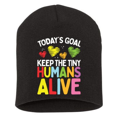 Daycare Provider Keep Tiny Humans Alive Childcare Teacher Short Acrylic Beanie