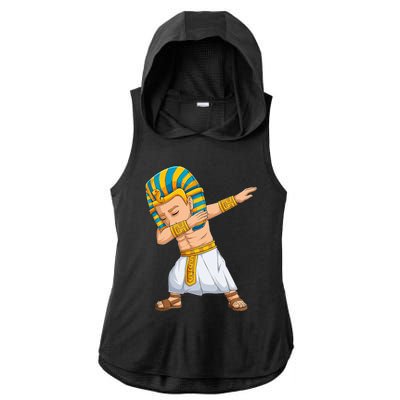 Dabbing Pharaoh King Pharaoh Tutankhamun King Ladies PosiCharge Tri-Blend Wicking Draft Hoodie Tank