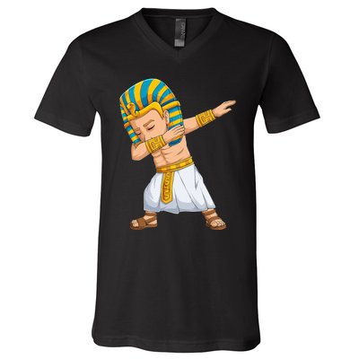 Dabbing Pharaoh King Pharaoh Tutankhamun King V-Neck T-Shirt