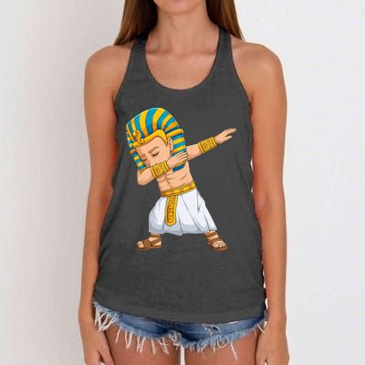 Dabbing Pharaoh King Pharaoh Tutankhamun King Women's Knotted Racerback Tank