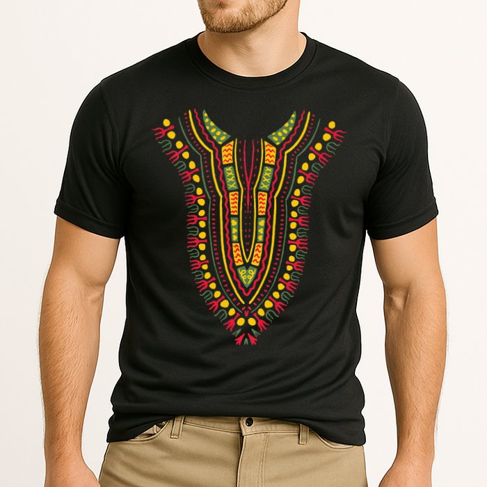 Dashiki Print Kente Ethnic African Pride Cooling Performance Crew T-Shirt