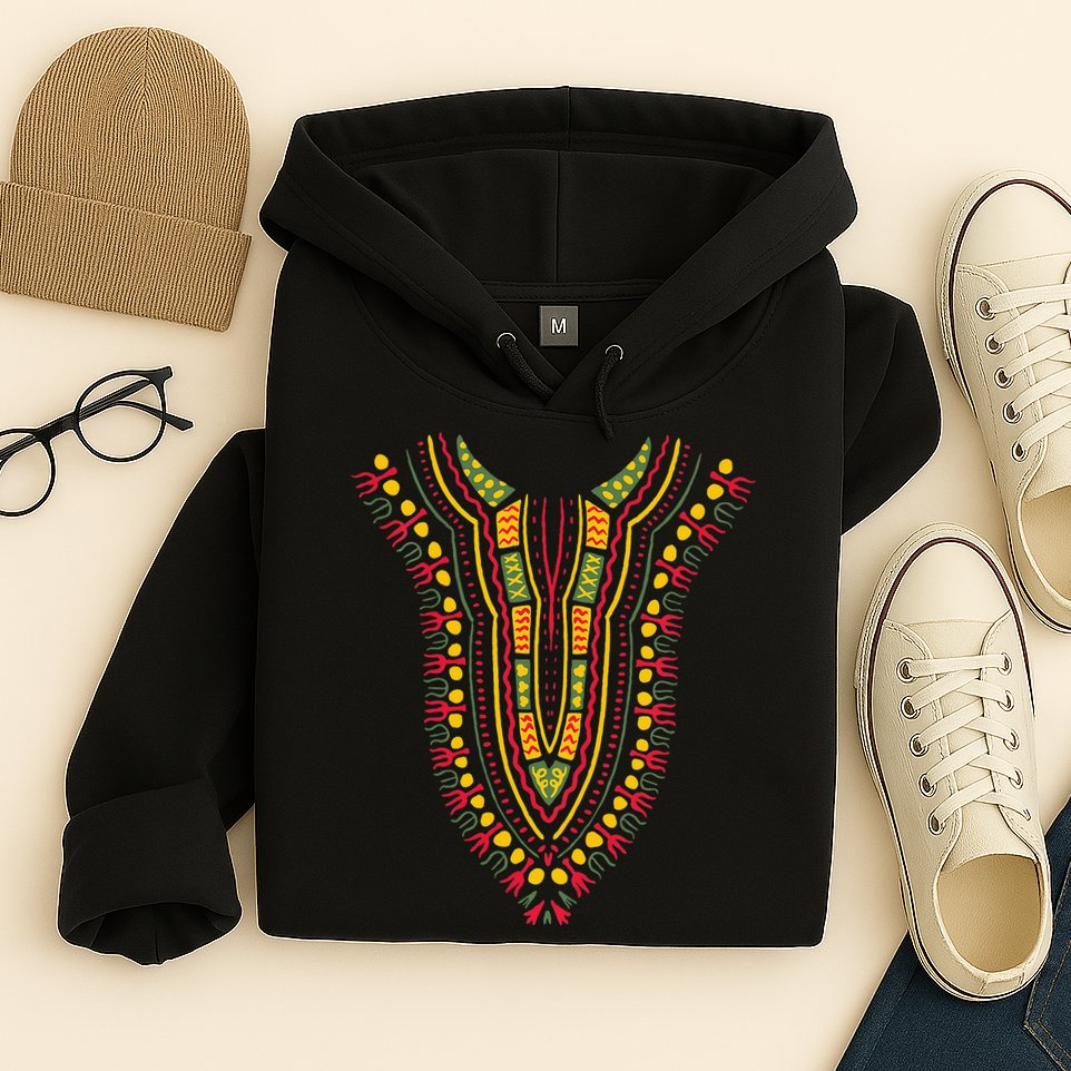 Dashiki Print Kente Ethnic African Pride Hoodie