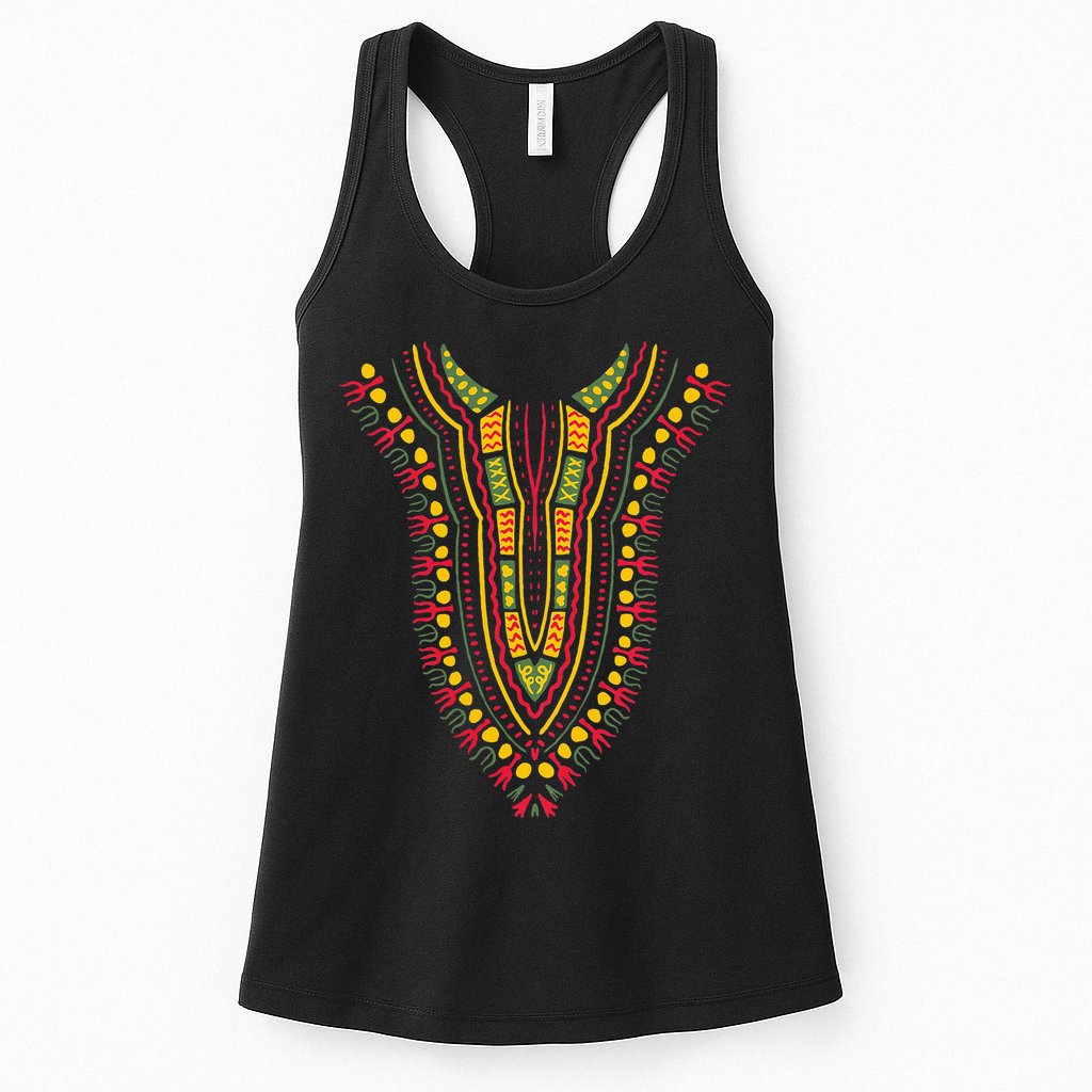 Dashiki Print Kente Ethnic African Pride Womens Tank Top