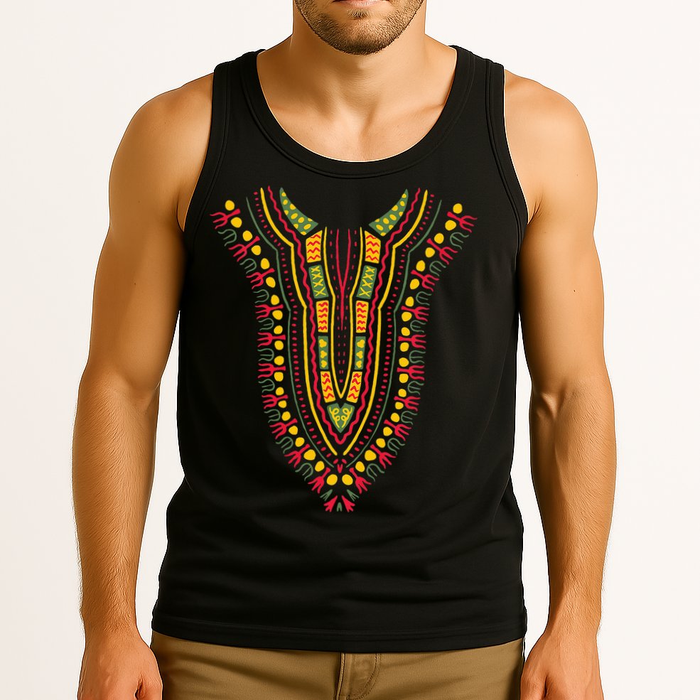 Dashiki Print Kente Ethnic African Pride Tank Top