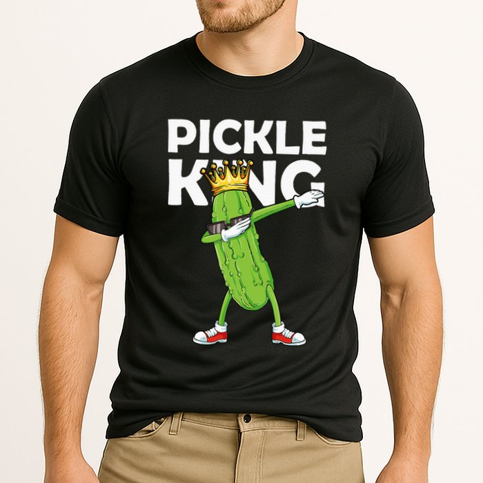 Dabbing Pickle King Cucumber Dab Funny Veggie Vegetarian Cooling Performance Crew T-Shirt