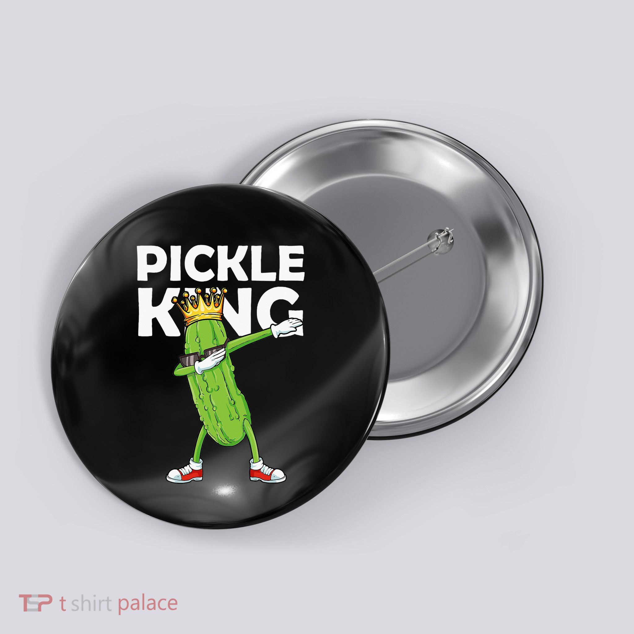Dabbing Pickle King Cucumber Dab Funny Veggie Vegetarian Button